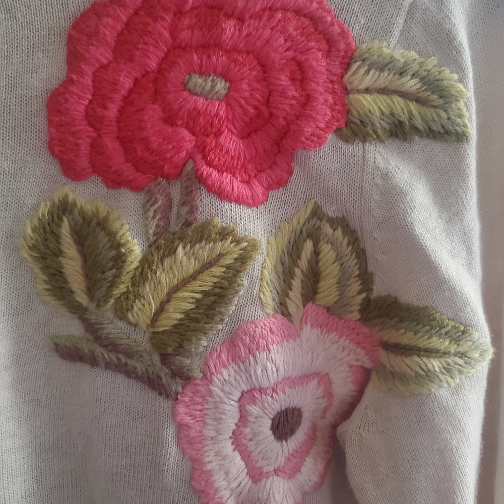Odille Embroidered Vintage Cardigan Sweater.